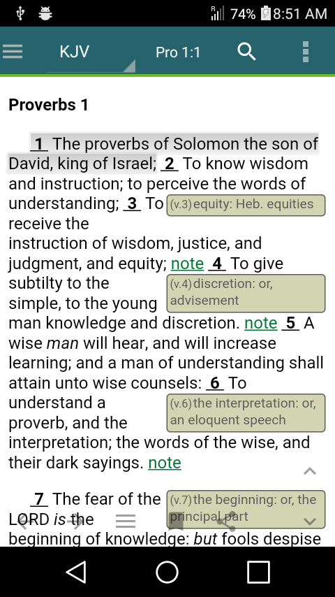 Proverbs 1 KJV notes
