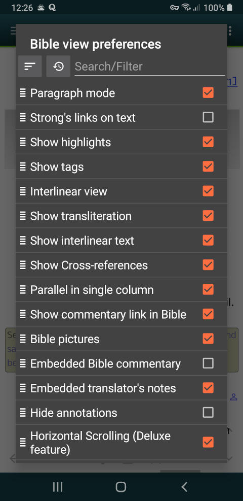 Bible View Preferences