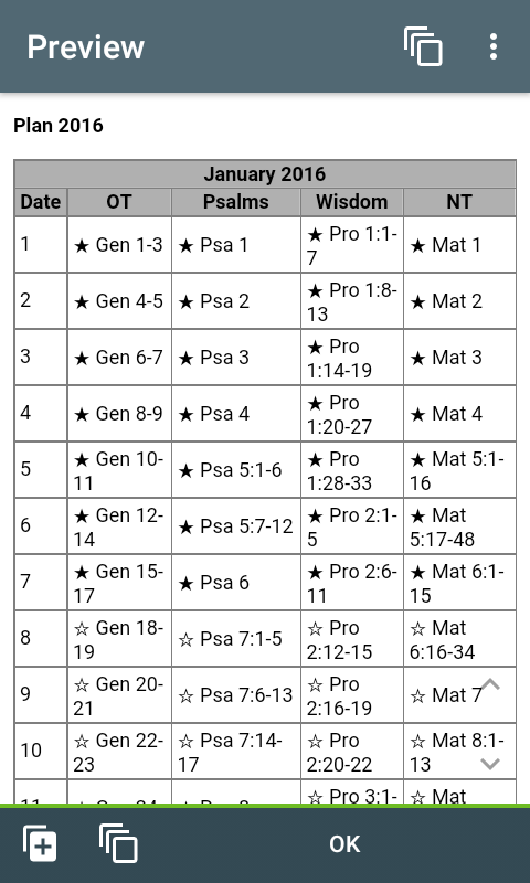 Print reading plan